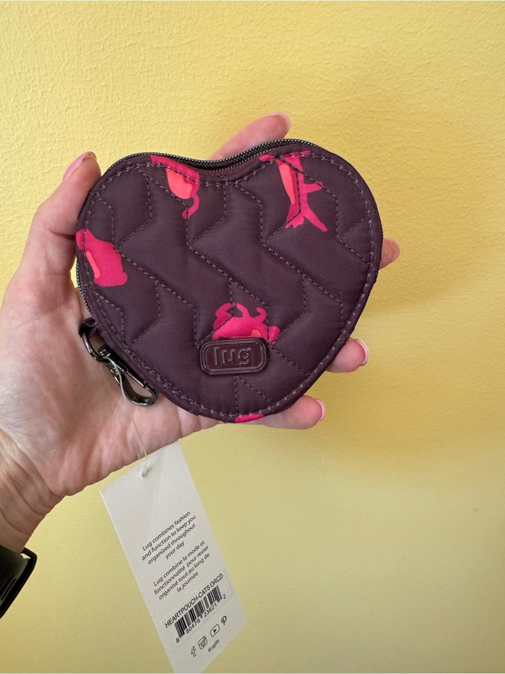 Lug Cats Purple Heart Pouch Keychain Bag Charm NWT - Picture 5 of 5